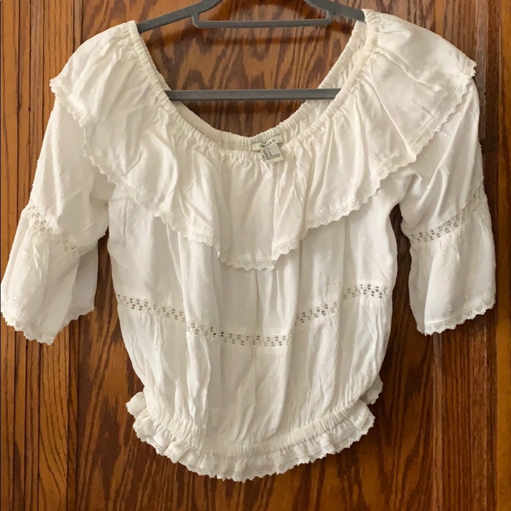 Off the Shoulder White Crop